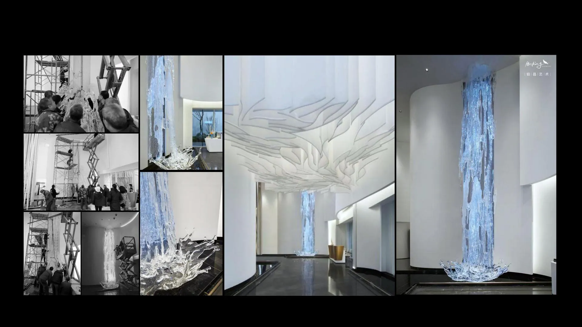 Art sculpture at the Yujiangtai Real Estate Sales Center in Chongqing