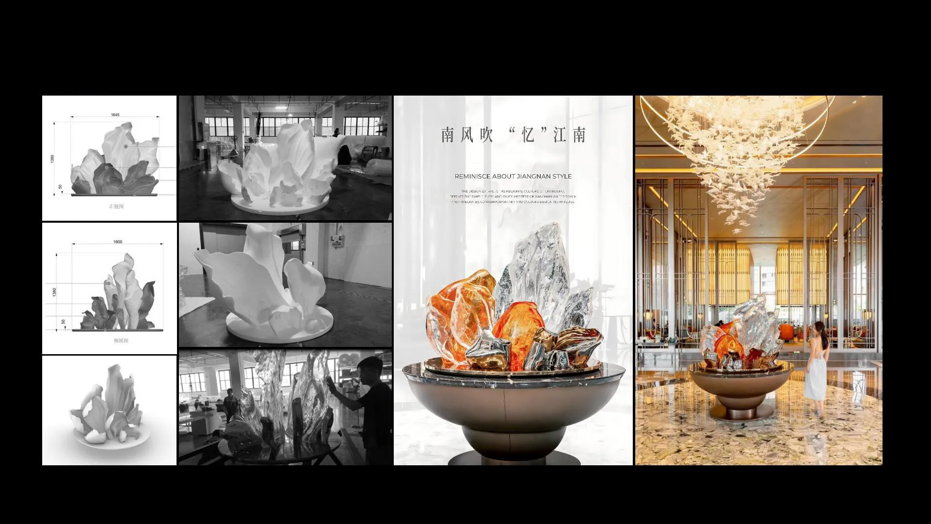 Nihon Air Hotel Art Crystal Sculpture